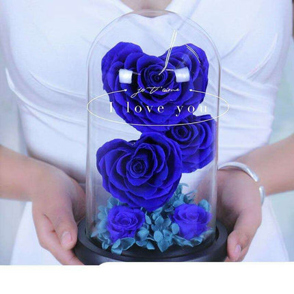 Timeless Beauty: Little Prince Eternal Rose in Glass Dome - A Cherished Decorative Piece and Meaningful Gift
