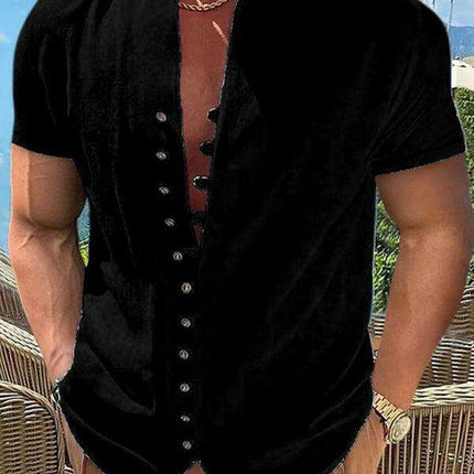 Timeless Charm: Cotton-Linen Stand Collar Shirt with Vintage Flair