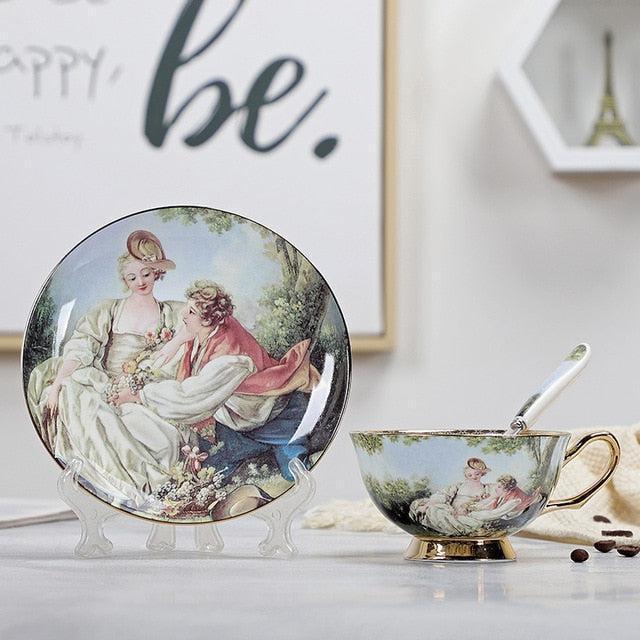 Timeless Charm: Duo of Elegant Fine Bone China Espresso Cups - Très Elite