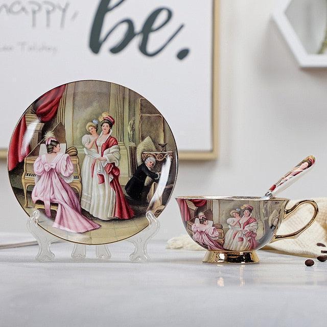 Timeless Charm: Duo of Elegant Fine Bone China Espresso Cups - Très Elite