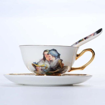 Timeless Charm: Duo of Elegant Fine Bone China Espresso Cups - Très Elite