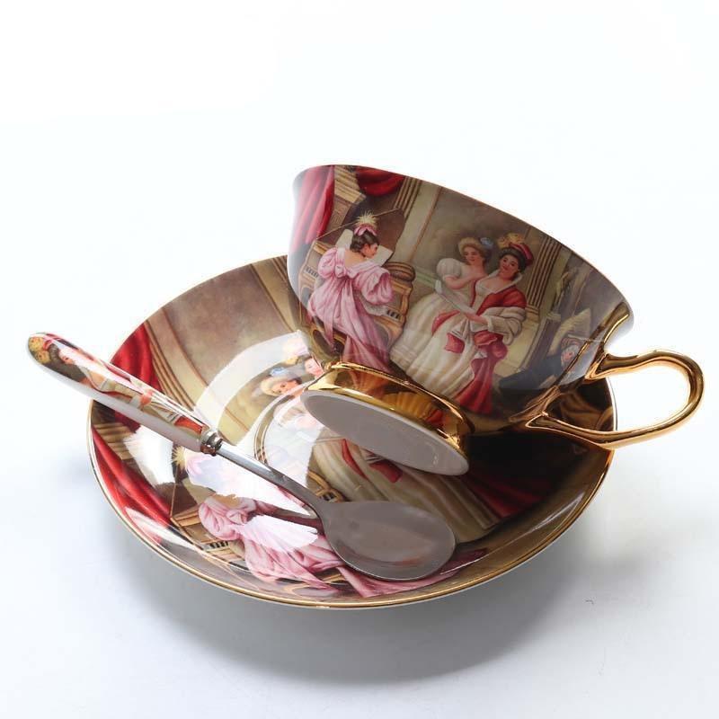 Timeless Charm: Duo of Elegant Fine Bone China Espresso Cups - Très Elite