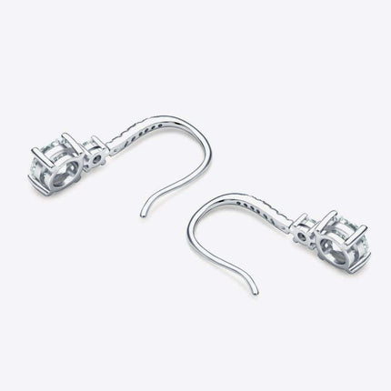 Timeless Elegance: 2 Carat Lab-Diamond Sterling Silver Drop Earrings - A Chic Classic - Très Elite