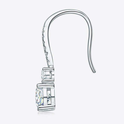Timeless Elegance: 2 Carat Lab-Diamond Sterling Silver Drop Earrings - A Chic Classic - Très Elite