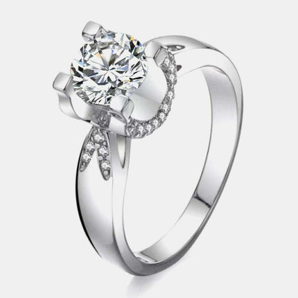 Timeless Elegance: 2 Carat Moissanite & Zircon Sterling Silver Ring