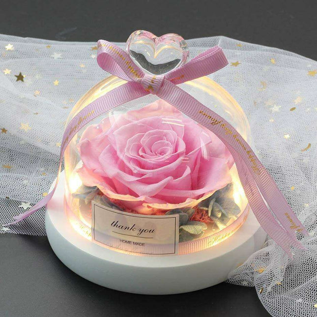 Timeless Elegance Glass Rose Showcase - A Symbol of Love and Grace