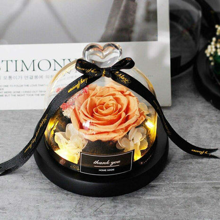 Timeless Elegance: Illuminated Red Roses in Glass Dome - Très Elite
