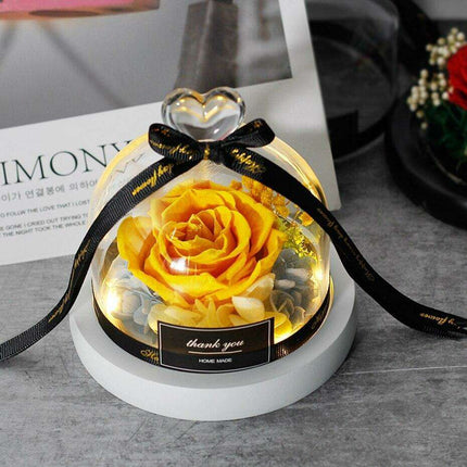 Timeless Elegance: Illuminated Red Roses in Glass Dome - Très Elite