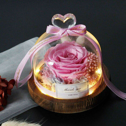 Timeless Elegance: Illuminated Red Roses in Glass Dome - Très Elite