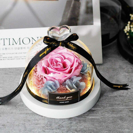 Timeless Elegance: Illuminated Red Roses in Glass Dome - Très Elite