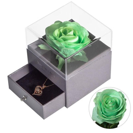 Timeless Elegance: Preserved Rose Jewelry Box Gift Set with Complimentary Necklace - Très Elite