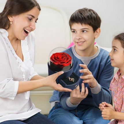 Timeless Elegance: Preserved Rose Jewelry Box Gift Set with Complimentary Necklace - Très Elite