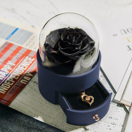 Timeless Elegance: Preserved Rose Jewelry Box Gift Set with Complimentary Necklace - Très Elite
