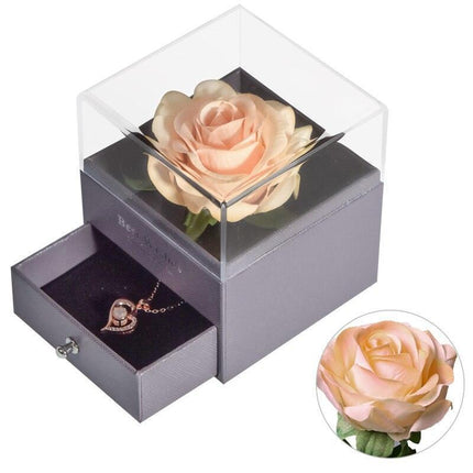 Timeless Elegance: Preserved Rose Jewelry Box Gift Set with Complimentary Necklace - Très Elite