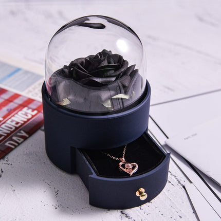 Timeless Elegance: Preserved Rose Jewelry Box Gift Set with Complimentary Necklace - Très Elite