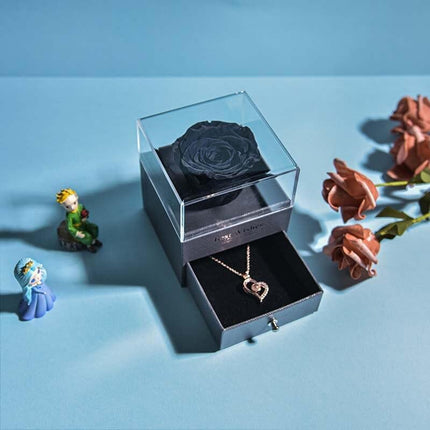 Timeless Elegance: Preserved Rose Jewelry Box Gift Set with Complimentary Necklace - Très Elite