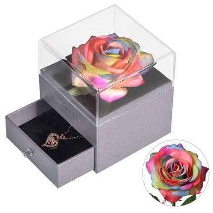 Timeless Elegance: Preserved Rose Jewelry Box Gift Set with Complimentary Necklace - Très Elite