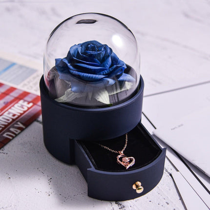 Timeless Elegance: Preserved Rose Jewelry Box Gift Set with Complimentary Necklace - Très Elite