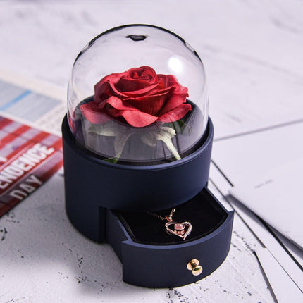 Timeless Elegance: Preserved Rose Jewelry Box Gift Set with Complimentary Necklace - Très Elite
