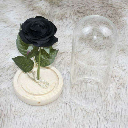Timeless Elegance Red Pink Rose Glass Dome Display - Très Elite