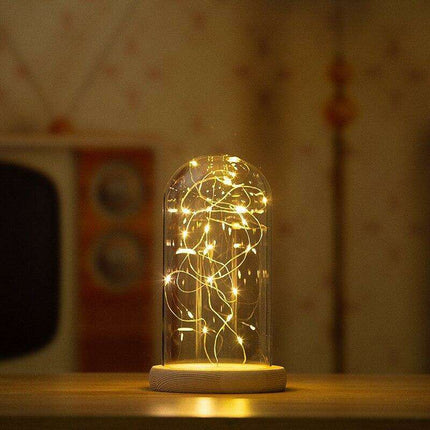 Timeless Elegance Red Pink Rose Glass Dome Display - Très Elite