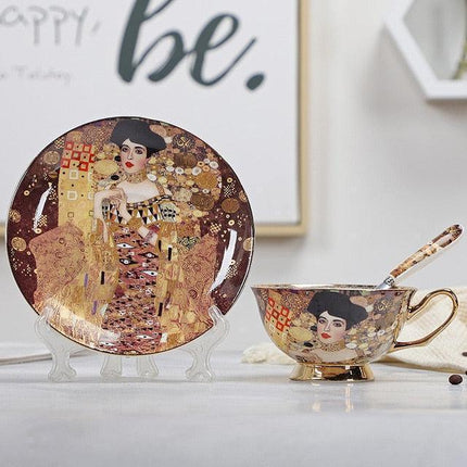 Timeless Elegance: Set of 2 Vintage Bone China Coffee Cups for Chic Coffee Moments - Très Elite