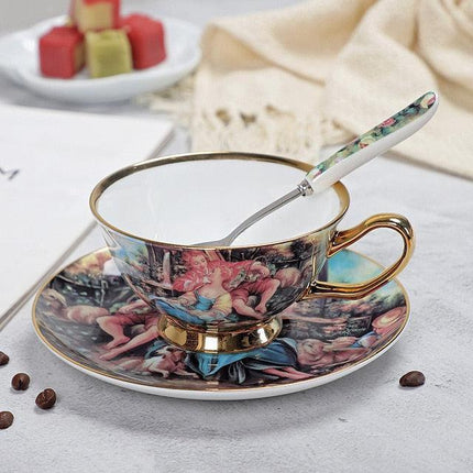 Timeless Elegance: Set of 2 Vintage Bone China Coffee Cups for Chic Coffee Moments - Très Elite