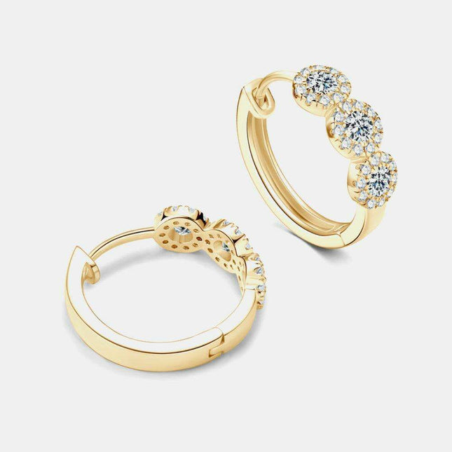 Timeless Elegance: Sterling Silver Huggie Earrings with Radiant Lab-Diamonds