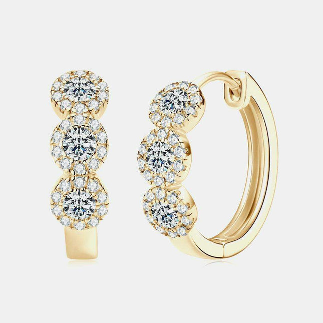 Timeless Elegance: Sterling Silver Huggie Earrings with Radiant Lab-Diamonds