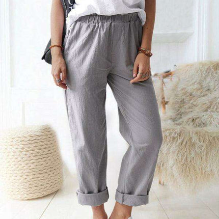 Timeless Elegance: Women's High Waist Stretch Trousers in Essential Solid Shades