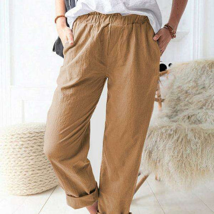Timeless Elegance: Women's High Waist Stretch Trousers in Essential Solid Shades