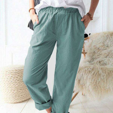 Timeless Elegance: Women's High Waist Stretch Trousers in Essential Solid Shades