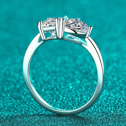 Timeless Love Heart Moissanite Ring in Sterling Silver - Radiant Elegance