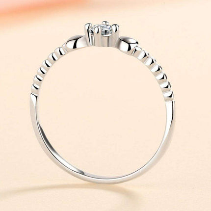 Timeless Love: Heart-Shaped Moissanite Silver Ring with Diamond Accents