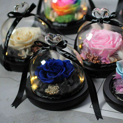 Timeless Romance: Preserved Rose in Glass Dome - A Cherished Token of Everlasting Love - Très Elite
