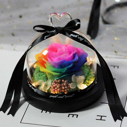 Timeless Romance: Preserved Rose in Glass Dome - A Cherished Token of Everlasting Love - Très Elite