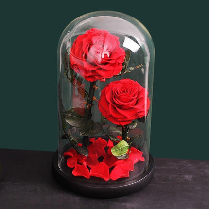 Timeless Romance: Stunning Preserved Rose in Glass Cloche - Authentic Bloom, Lasting Elegance, Enduring Beauty - Très Elite