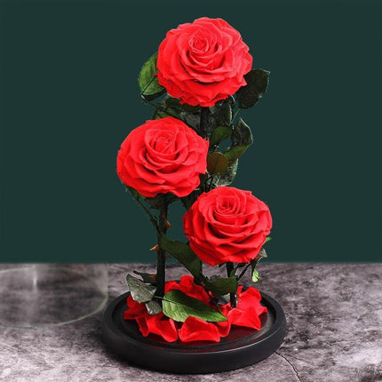 Timeless Romance: Stunning Preserved Rose in Glass Cloche - Authentic Bloom, Lasting Elegance, Enduring Beauty - Très Elite