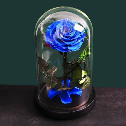 Timeless Romance: Stunning Preserved Rose in Glass Cloche - Authentic Bloom, Lasting Elegance, Enduring Beauty - Très Elite