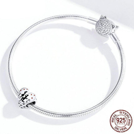 Timeless Romance "Will You Marry Me?" Heart Enamel Charm 925 Silver Bracelet
