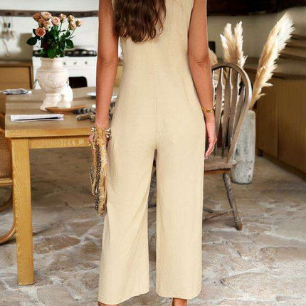 Timeless Solid Cotton Jumpsuit - Your Go-To for Effortless Style - Très Elite