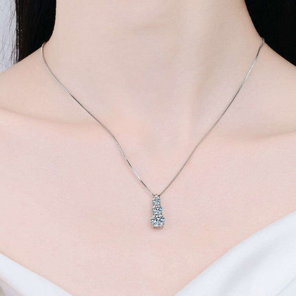Timeless Triple Lab-Grown Diamond Pendant Necklace - Luxe Elegance Collection