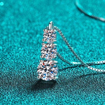 Timeless Triple Lab-Grown Diamond Pendant Necklace - Luxe Elegance Collection