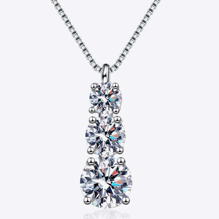 Timeless Triple Lab-Grown Diamond Pendant Necklace - Luxe Elegance Collection