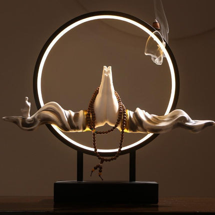 Tranquil Buddha Incense Waterfall Diffuser - Premium Ceramic Aroma Cascade Burner - Très Elite