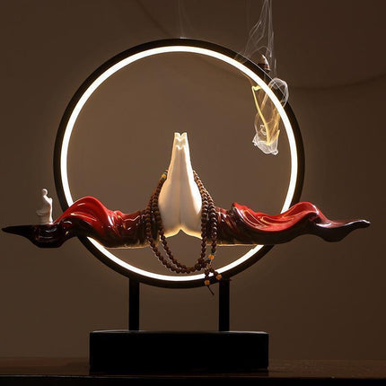 Tranquil Buddha Incense Waterfall Diffuser - Premium Ceramic Aroma Cascade Burner - Très Elite