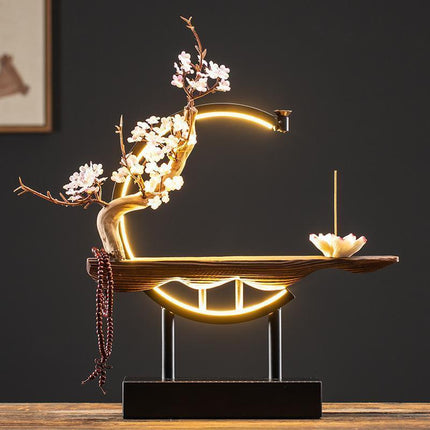 Tranquil Cascade Copper Backflow Incense Burner Set - Peaceful Relaxation Ensemble - Très Elite