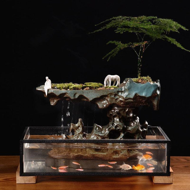 Tranquil Elegance Indoor Fountain: Modern Serenity Design