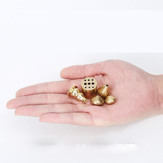 Tranquil Essence Portable Brass Incense Holder - Elegant Water Drop Design