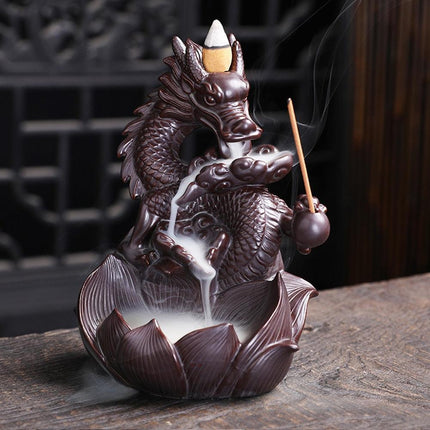 Tranquil Mountain River Backflow Incense Fountain with 100 Aromatic Cones - Très Elite